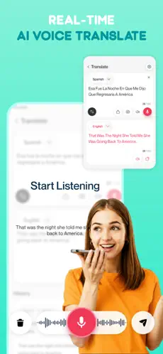 Voca real-time AI voice translate screen